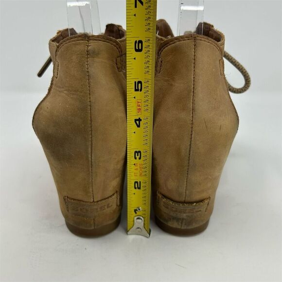 Sorel Women's Joanie Brown Leather Lace Up Wedge Sandals Size 11 Casual Summer - Picture 8 of 13
